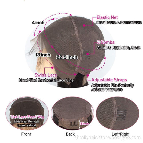 Cambodian Virgin Hair Human Cuticle Aligned Lace Front Wigs Short Bob Style Straight Wave Unprocessed 10A Remy Human Lace Wig
